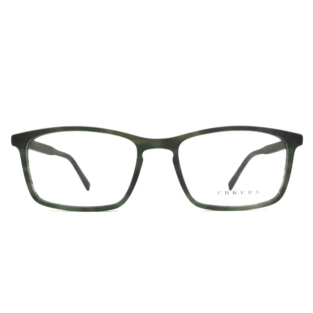 Erkers Eyeglasses Frames OLIVETTE Matte Olive Tortoise Rectangle 57-21-153